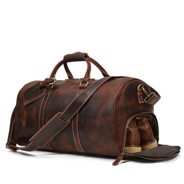 sac de voyage cuir marron homme