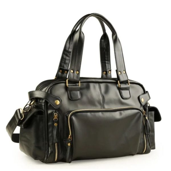 sac fourre-tout en cuir noir