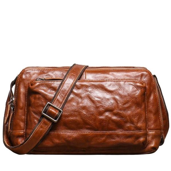 sac cuir marron vintage