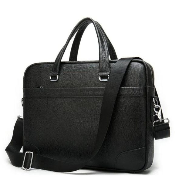 Sac en cuir noir homme