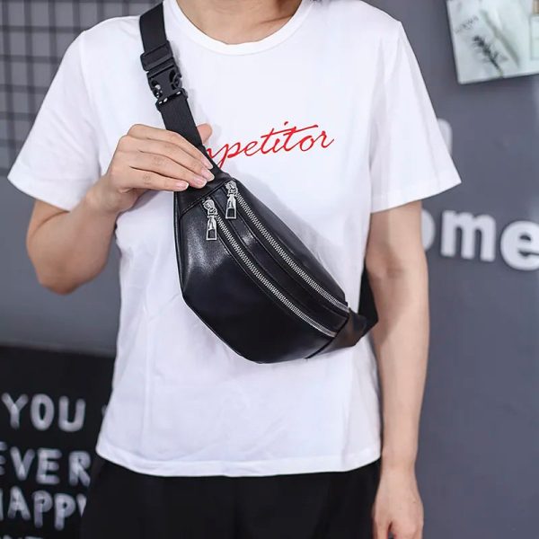 Sac banane cuir lisse de luxe