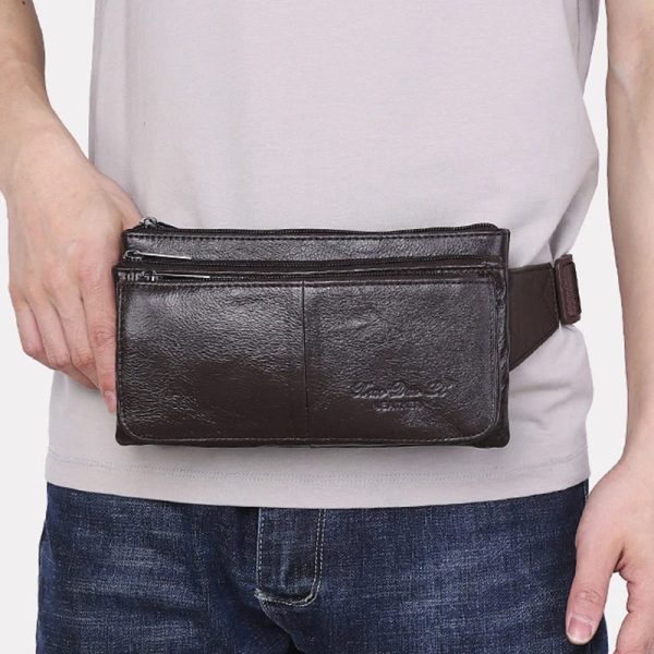 sac banane homme cuir compact