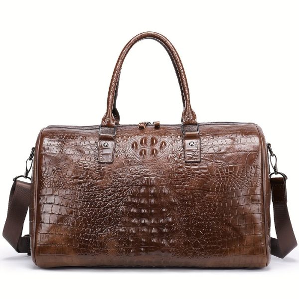 sac de voyage en cuir effet croco