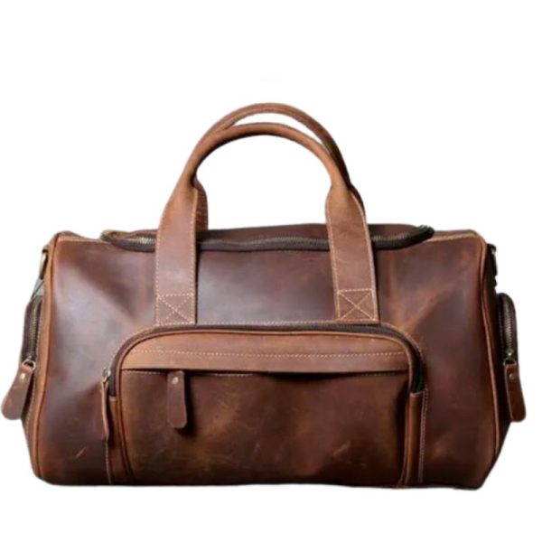 sac de voyage marron en cuir