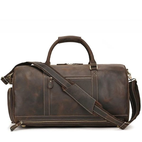 sac de voyage en cuir vintage