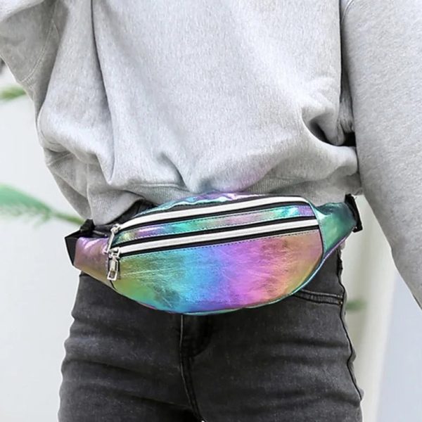 sac banane cuir irisé