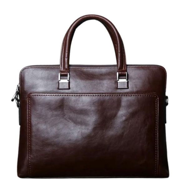 sac mallette cuir marron