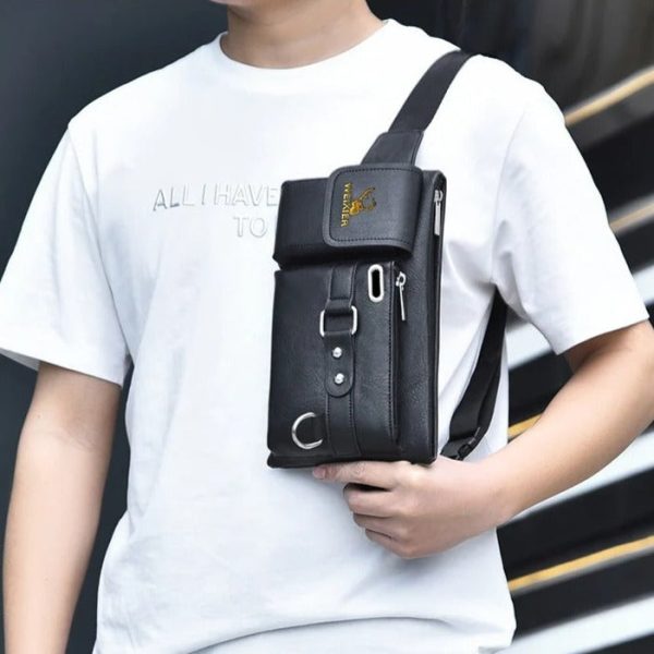 sac banane homme cuir moderne