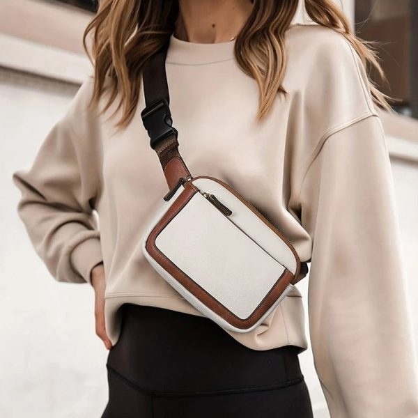 sac banane cuir bicolore