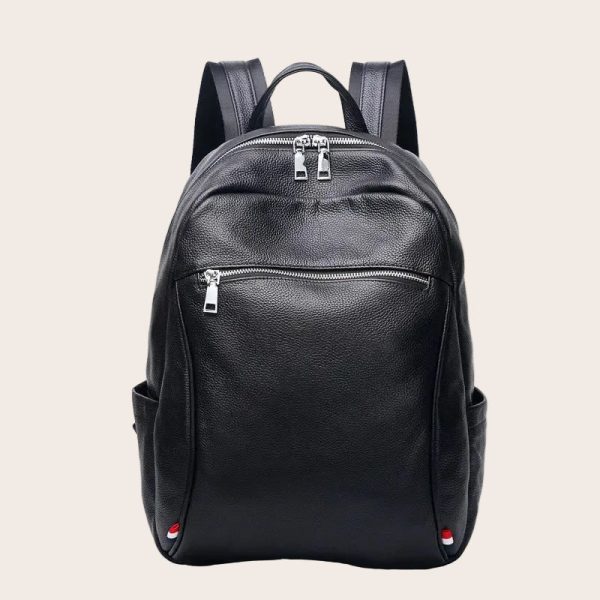 Sac cuir à dos noir