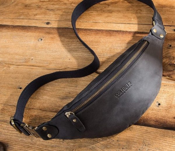 sac banane cuir homme