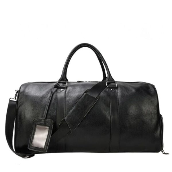 sac de voyage cuir noir