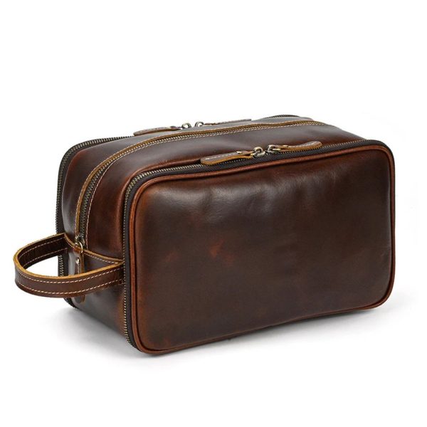 trousse de voyage en cuir homme